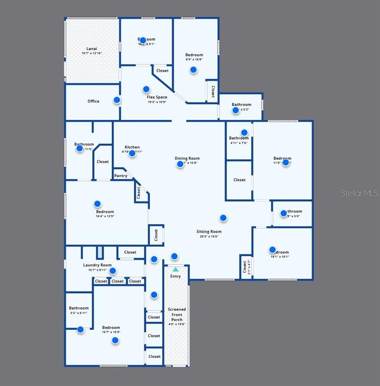 This is a floor plan of a house with multiple bedrooms, bathrooms, and living areas — 613 FOREST HILLS DRIVE, BRANDON, FL