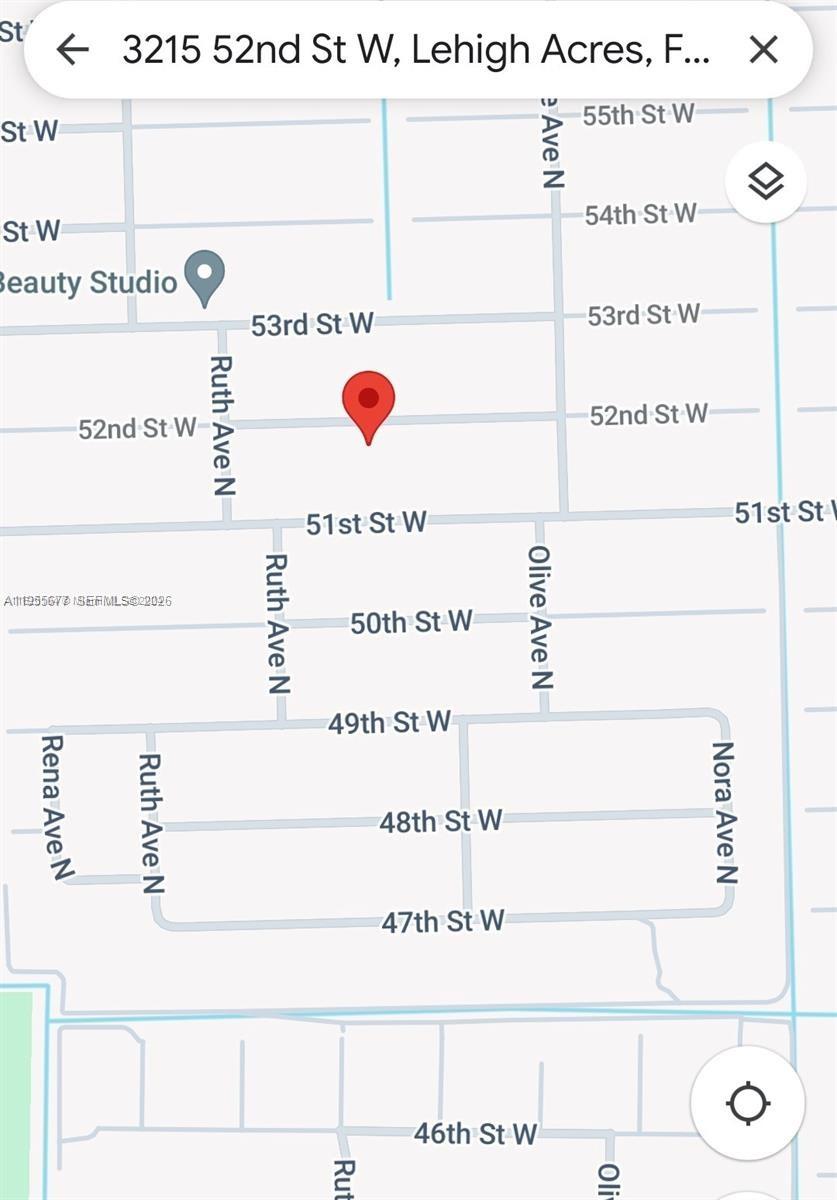This is a map showing the location of a property in Lehigh Acres, Florida — 3215 52nd St W, Lehigh Acres FL 33971, LEHIGH ACRES, FL