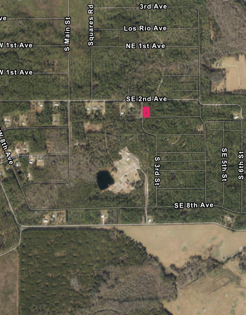 This is an aerial map showing a highlighted property lot located near SE 2nd Avenue — No situs SE 2nd ST, Palatka FL 32177, PALATKA, FL
