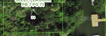 This is a property map showing a rectangular lot with dimensions of 83.3 by 42.25 feet — Lot 34 INDIGO LANE, HUDSON, FL