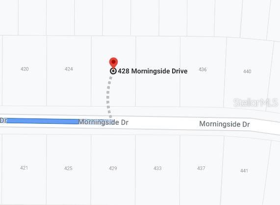 This is a map showing the location of a property on Morningside Drive — 428 MORNINGSIDE DRIVE, LAKE PLACID, FL