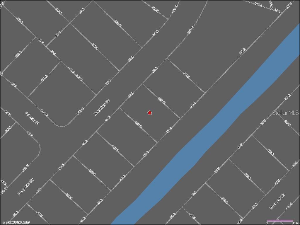This is a property map showing lot lines and dimensions for a residential neighborhood — HAMPSHIRE CIRCLE, NORTH PORT, FL