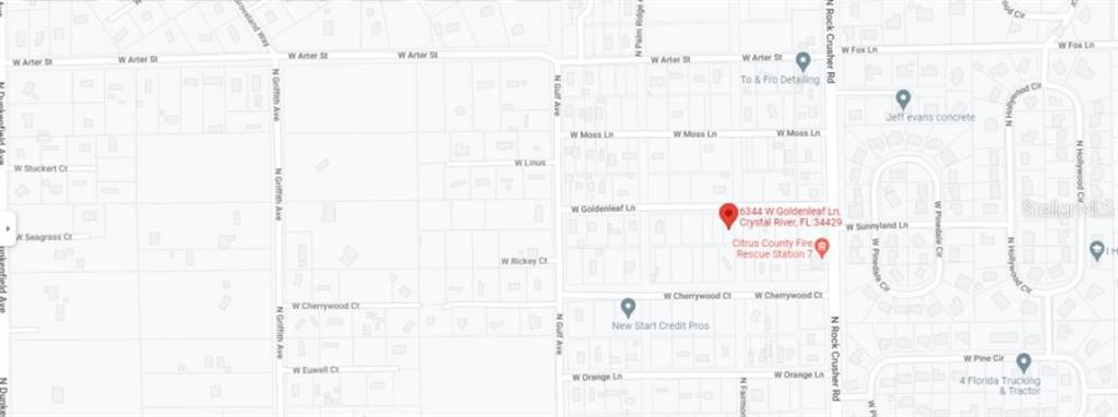 This is a map showing the location of a property in Crystal River, Florida — 6344 W CRYSTAL HEIGHTS DEV/SEC 1 LANE, CRYSTAL RIVER, FL