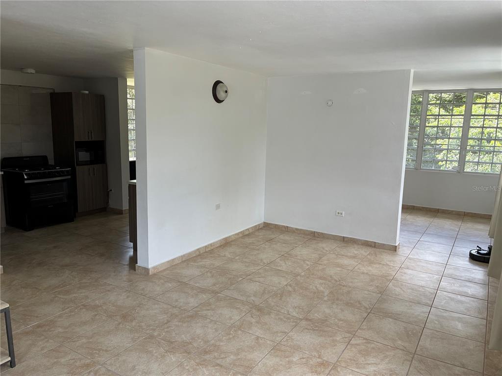 An open-concept living area with tiled floors, white walls, and an adjacent kitchen — 743 KM 4.3 LA VEGA, GUAVATE UNIT 1, CAYEY, PR
