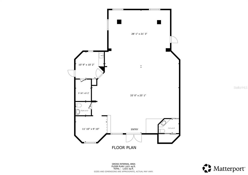 This is a floor plan for a commercial space with a large open area — 109 N CAUSEWAY, NEW SMYRNA BEACH, FL