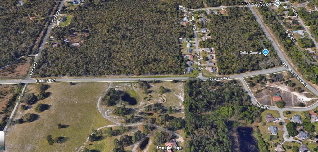 This aerial map view shows a vacant lot near the intersection of Catalina Boulevard — SIXMA ROAD, DELTONA, FL