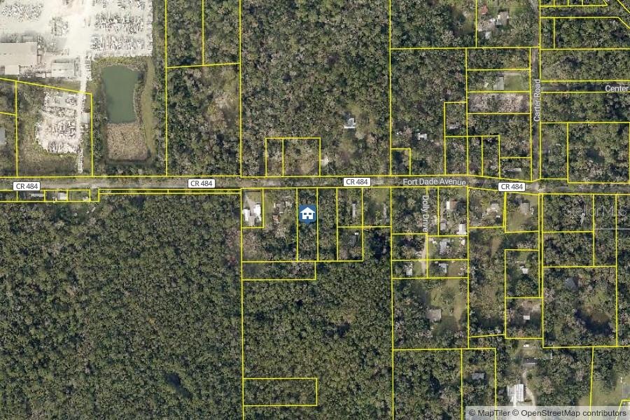 This is an aerial map showing property boundaries along Fort Dade Avenue — 0 FORT DADE AVENUE, BROOKSVILLE, FL
