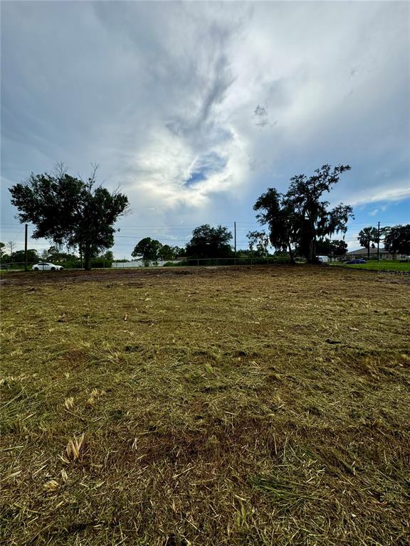 A large, cleared, grassy lot features two mature trees under a cloudy sky — 2713 NEWMARK DRIVE, DELTONA, FL