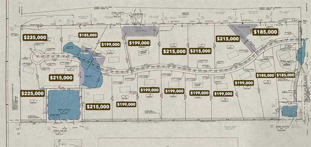 This is a land development map showing individual lots with their respective prices — 0 CENTRALIA (LOT 13) ROAD, BROOKSVILLE, FL