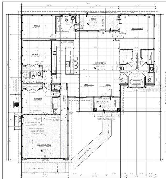 This floor plan shows a single-story house layout with a garage, kitchen, and master suite — 3367 ZORATOA AVENUE, NORTH PORT, FL