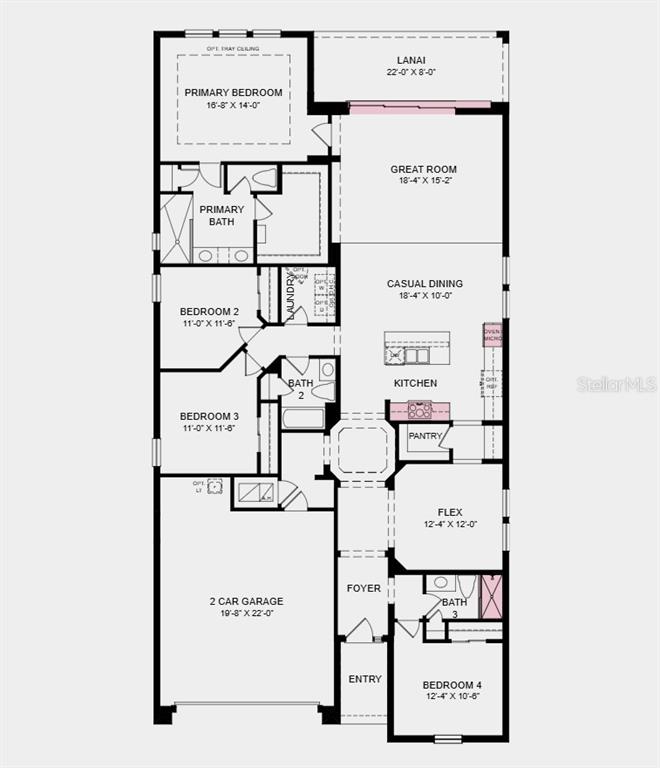 This is a floor plan for a four-bedroom home with a two-car garage — 42 ARMOYAN DRIVE, PALM COAST, FL