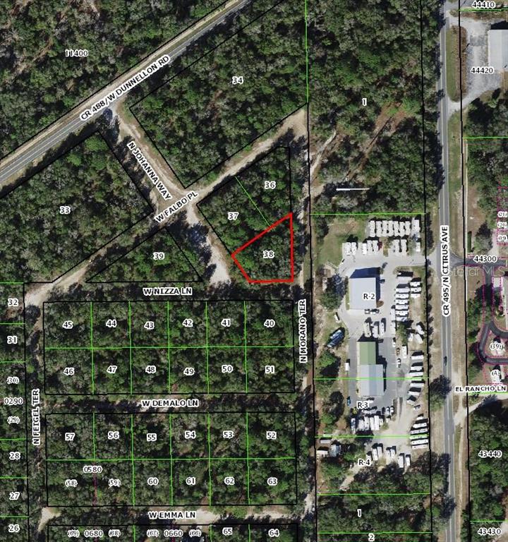 This is a map showing a highlighted parcel of land among other numbered lots — 8123 W NIZZA LANE, CRYSTAL RIVER, FL