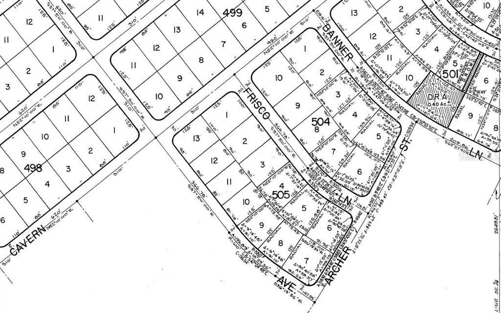 This image is a plat map showing property lot lines, street names, and dimensions — 16859 SW 23RD AVENUE ROAD, OCALA, FL