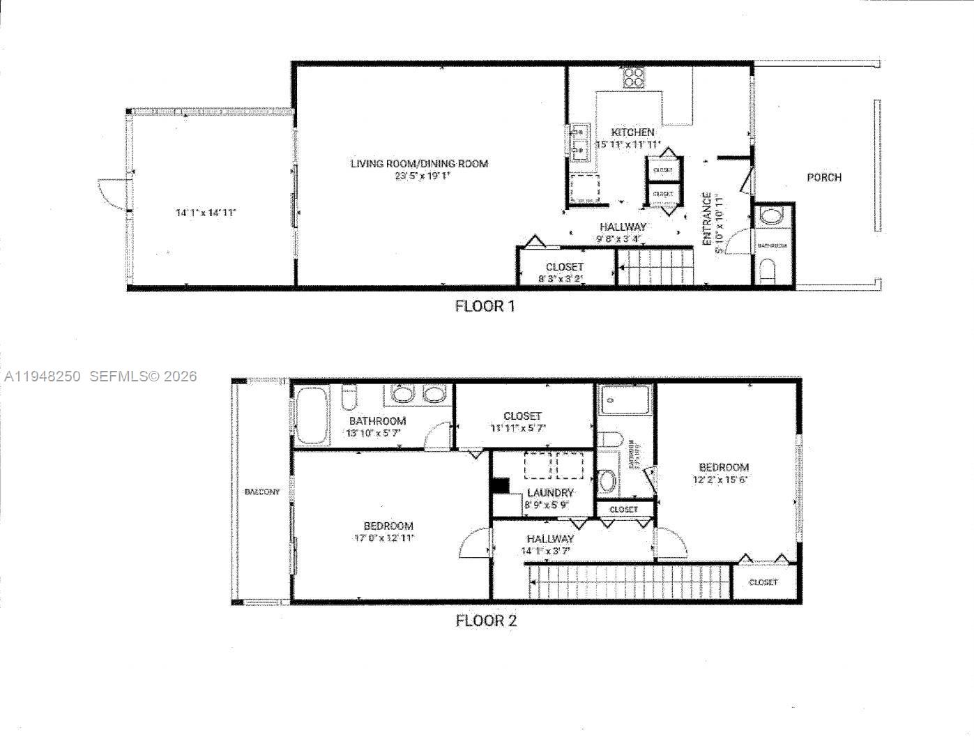 The exterior of two attached townhomes features white stucco walls, brown trim, and shingled roofs — 20033 NE 2nd Pl, Miami FL 33179, MIAMI, FL