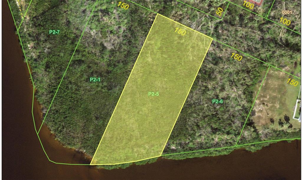 An aerial map shows a highlighted parcel of land bordering a body of water — 14163 RIVER BEACH DRIVE, PORT CHARLOTTE, FL