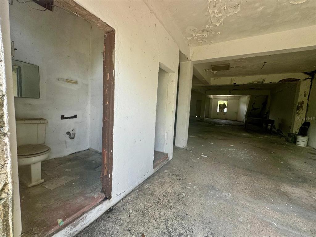 An interior view shows a dilapidated room with a toilet and an open floor plan — 51 AVENIDA TROCHE, CAGUAS, PR