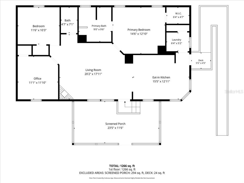 This is a floor plan showing a home with two bedrooms, an office, and a porch — 15701 NE 150TH AVENUE, FORT MC COY, FL