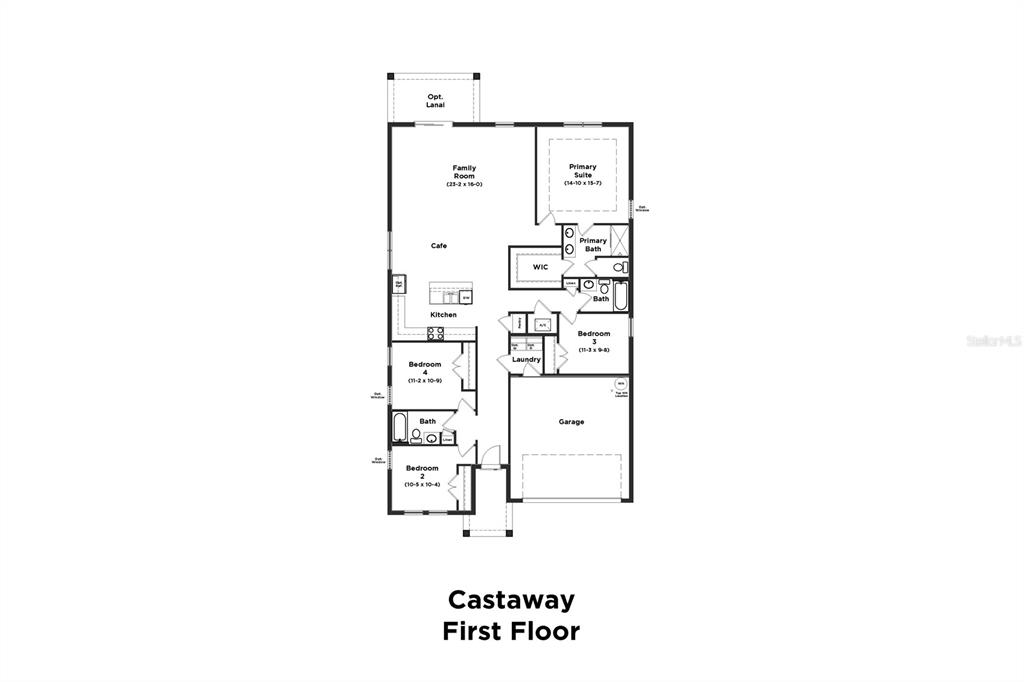This is a floor plan for the first floor of a house named Castaway — 819 ANDREW STREET, WINTER HAVEN, FL