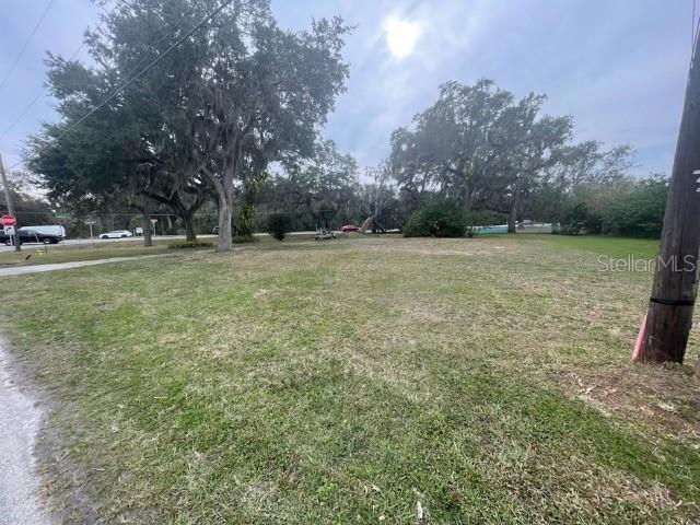 A grassy, vacant lot features several large, mature trees under a cloudy sky — 104 ELLISON AVENUE, NEW SMYRNA BEACH, FL