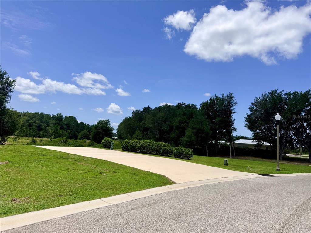 A paved driveway leads to a grassy lot surrounded by trees under a blue sky — 4879 SE 92ND BOULEVARD, WEBSTER, FL