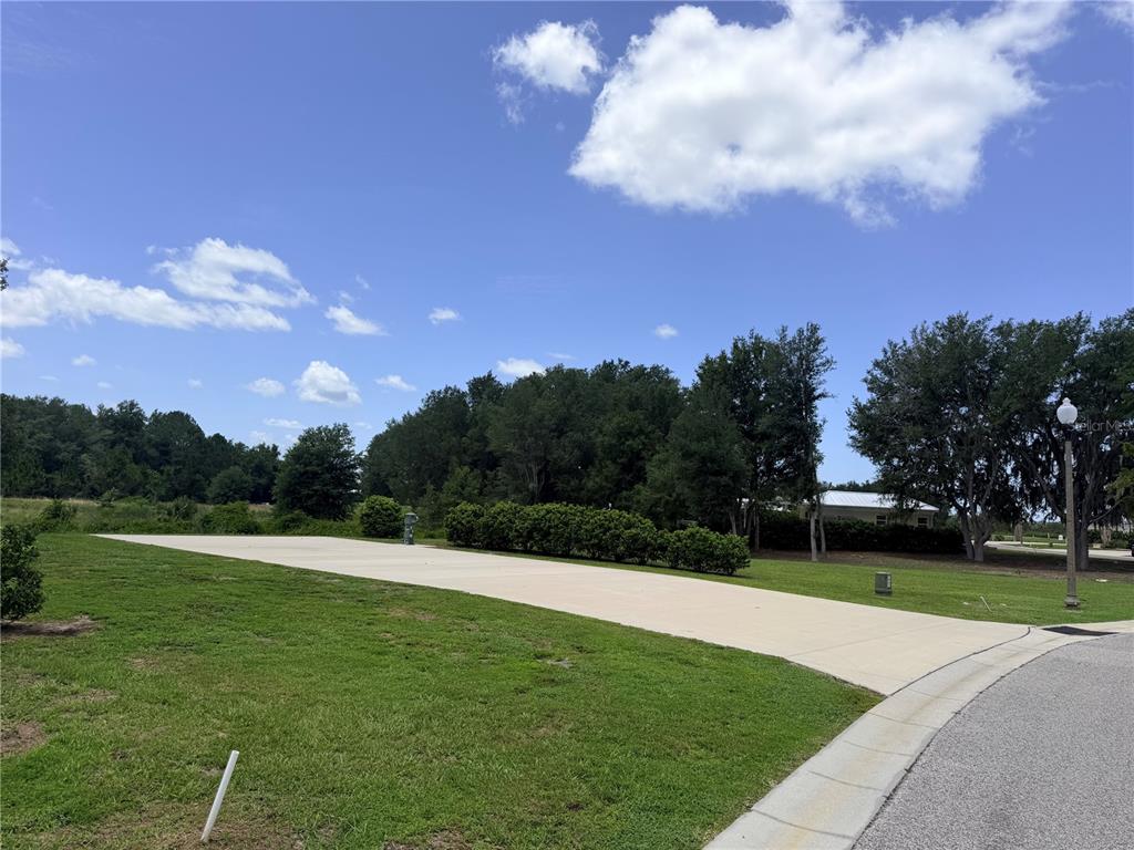 A concrete driveway leads toward a grassy lot bordered by trees under a blue sky — 4879 SE 92ND BOULEVARD, WEBSTER, FL