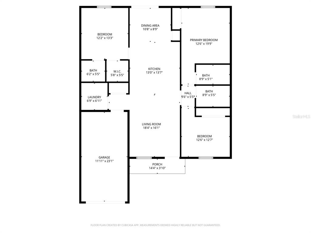 This is a floor plan of a house with three bedrooms, three bathrooms, and a garage — 83 LYNBROOK DRIVE UNIT A, PALM COAST, FL