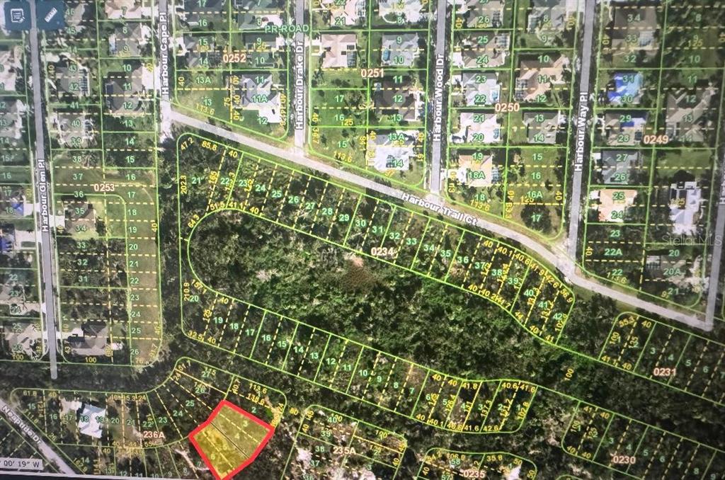 This is a plat map showing residential lots and street layouts in a neighborhood — 1161 HARBOUR EVE COURT, PUNTA GORDA, FL
