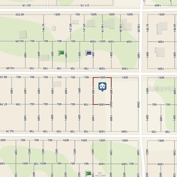 This is a map showing property lot lines and dimensions for a residential area — Lot 22 SE 130TH PLACE, BELLEVIEW, FL
