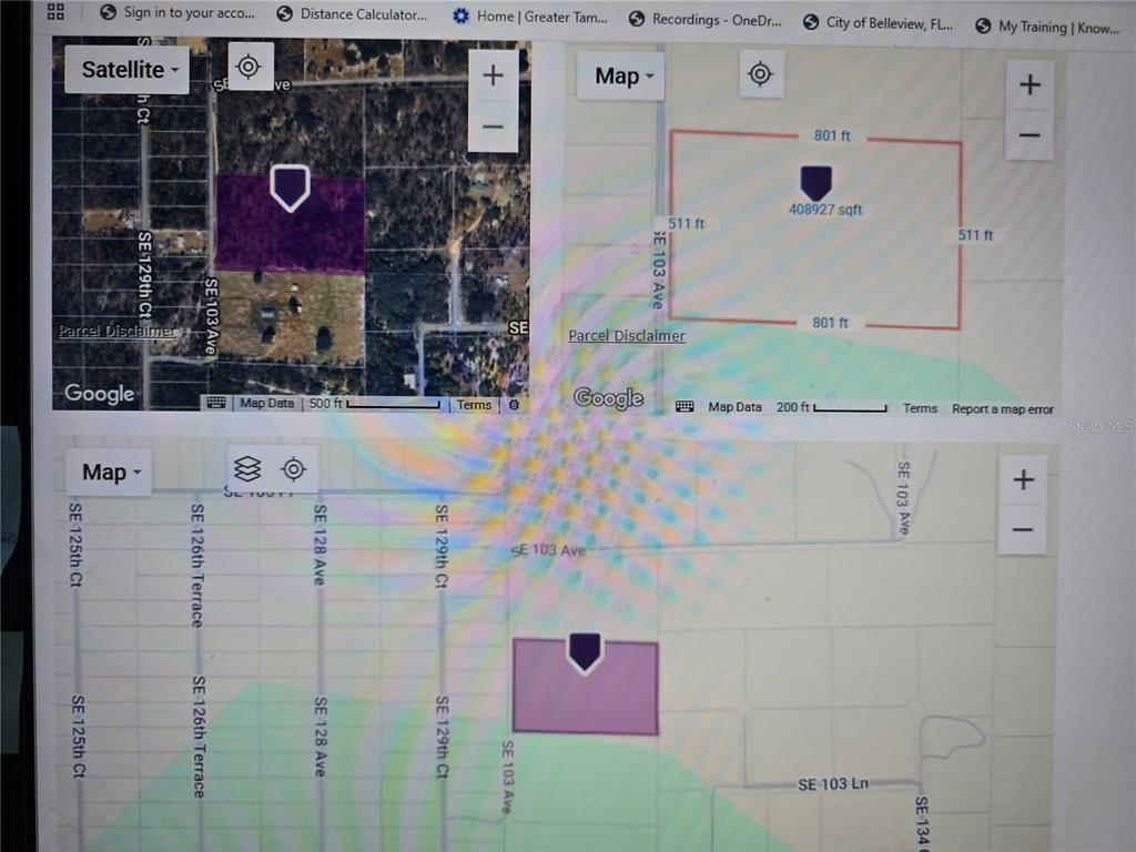 This image is a digital map showing the location and dimensions of a land parcel — 00000 SE 130TH AVE,, DUNNELLON, FL