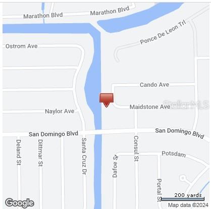 This is a map showing the location of a property near a canal and streets — 14284 HUMBOLD ROAD, PORT CHARLOTTE, FL