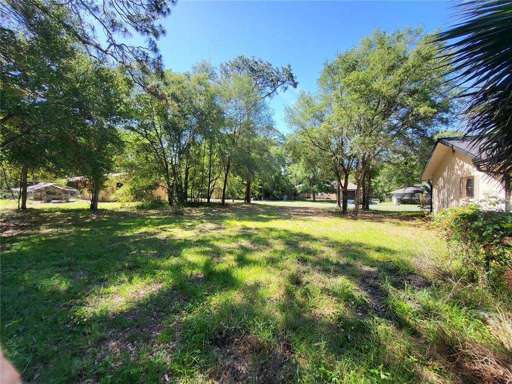 A grassy, tree-lined vacant residential lot sits between two neighboring houses on a sunny day — 6491 E LOWDEN STREET, INVERNESS, FL