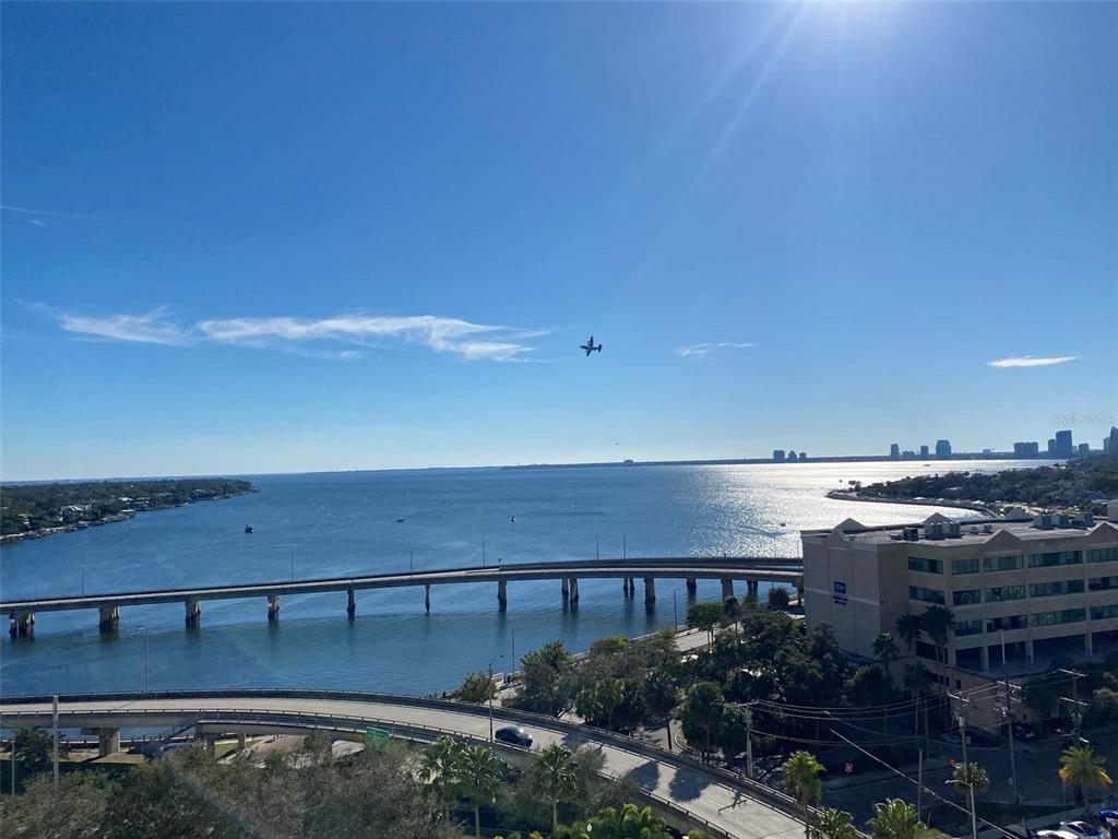An elevated view of a bridge spanning a large body of water under a sky — 345 BAYSHORE BOULEVARD UNIT 1203, TAMPA, FL