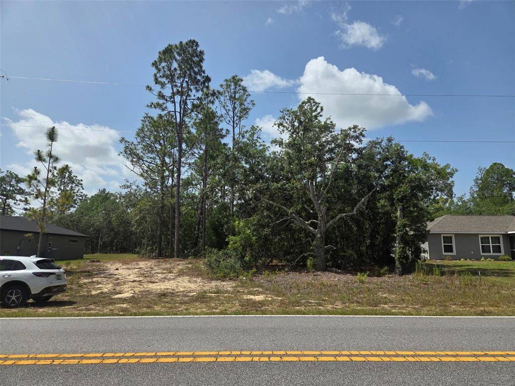 A vacant, partially cleared lot sits between two houses along a paved road — 1816 W HAMPSHIRE BOULEVARD, CITRUS SPRINGS, FL