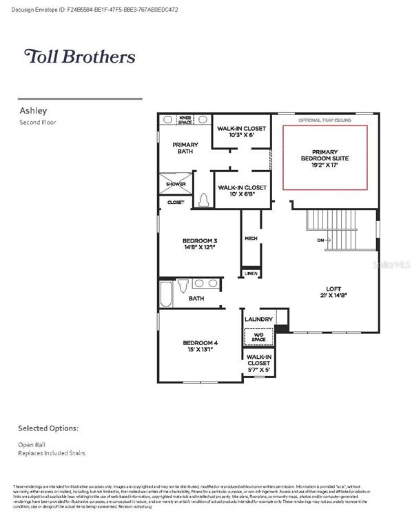 This is a floor plan for the second level of a house — 154 PURCELL DRIVE, ORLANDO, FL