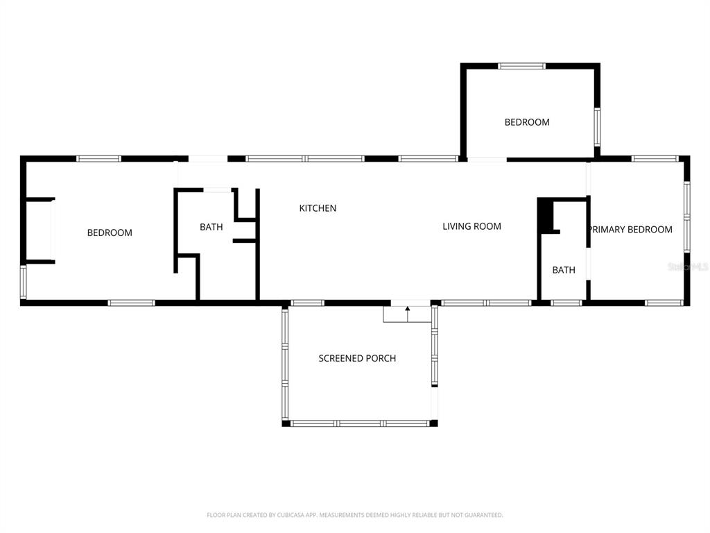 This is a floor plan of a house with three bedrooms, two bathrooms, and a porch — 829 NASHVILLE ROAD, LAKELAND, FL