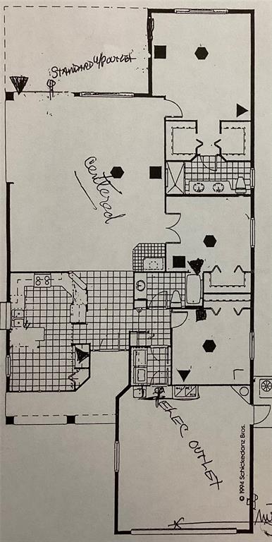This is a floor plan of a residential home with a kitchen, bathrooms, and bedrooms — 1125 DALESIDE LANE, NEW PORT RICHEY, FL