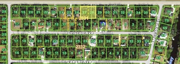 This is a map showing residential lots and street layouts in a neighborhood — 13529 CHANCELLOR BOULEVARD, PORT CHARLOTTE, FL