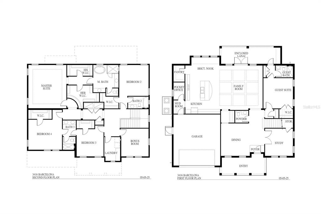 This image is a two-story floor plan showing the layout of a residential home — 4110 W SAN LUIS STREET, TAMPA, FL