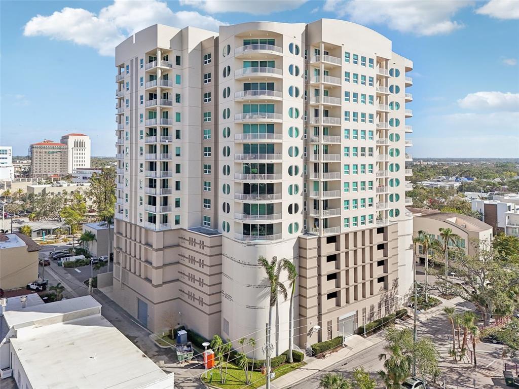 This is a floor plan for a residential unit featuring three bedrooms and a balcony — 1771 RINGLING BOULEVARD UNIT 1001, SARASOTA, FL