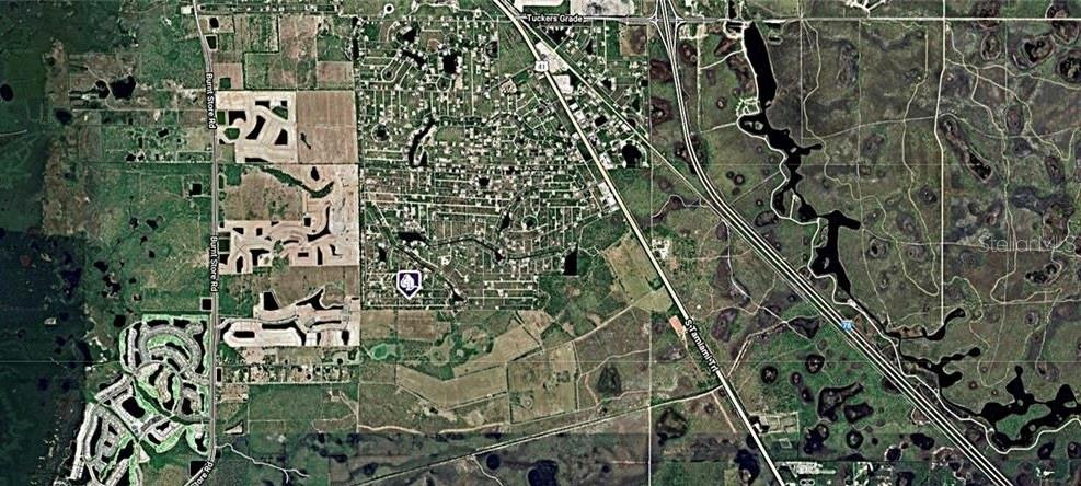 This is an aerial map showing a residential neighborhood with a highlighted property location — 27173 CHULA VISTA DRIVE, PUNTA GORDA, FL
