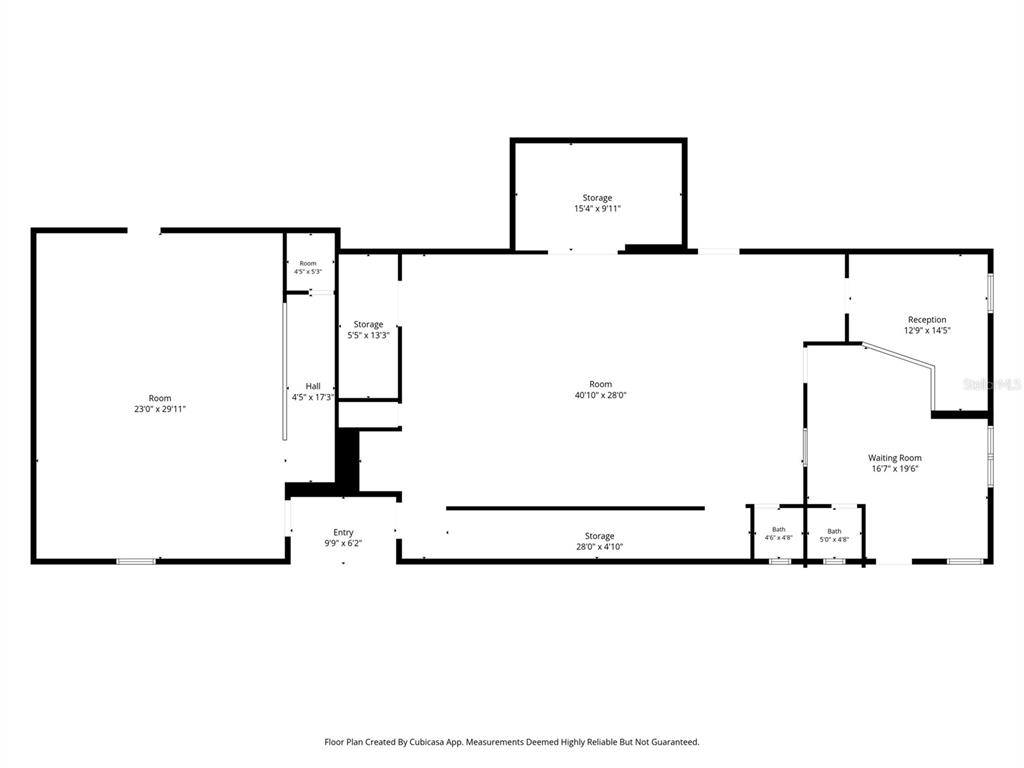 This is a floor plan of a commercial space with multiple rooms, storage, and bathrooms — 6950 W HOMOSASSA TRAIL, HOMOSASSA, FL