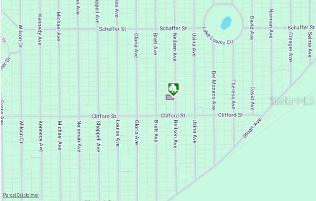 This is a map showing a property location between Brett Avenue and Neilsen Avenue — LOT 22 NEILSEN AVENUE, INTERLACHEN, FL