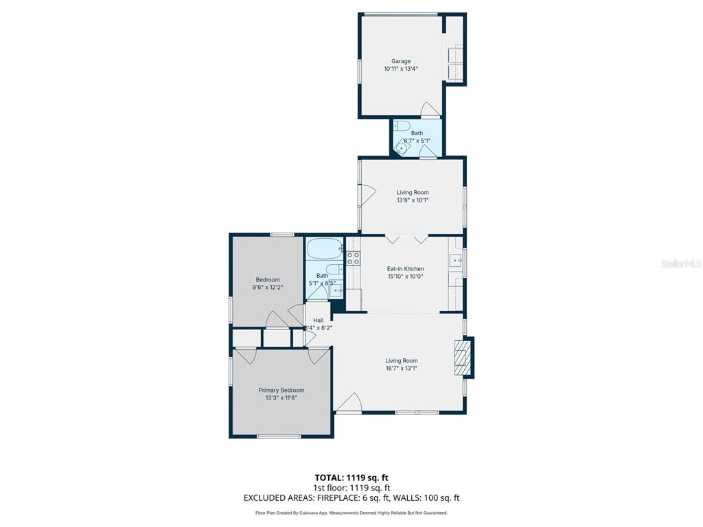 This is a floor plan of a single-story home with two bedrooms and a garage — 4831 FAIRFIELD AVENUE S, ST PETERSBURG, FL