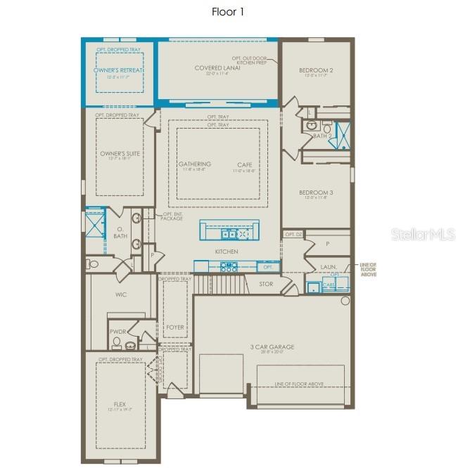 This floor plan shows a single-story home layout with three bedrooms, a garage, and lanai — 289 CRYSTAL WOOD DRIVE, WINTER GARDEN, FL