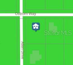 This is a map showing a property location at the intersection of two streets — 8092 ALLEN DRIVE, WEEKI WACHEE, FL