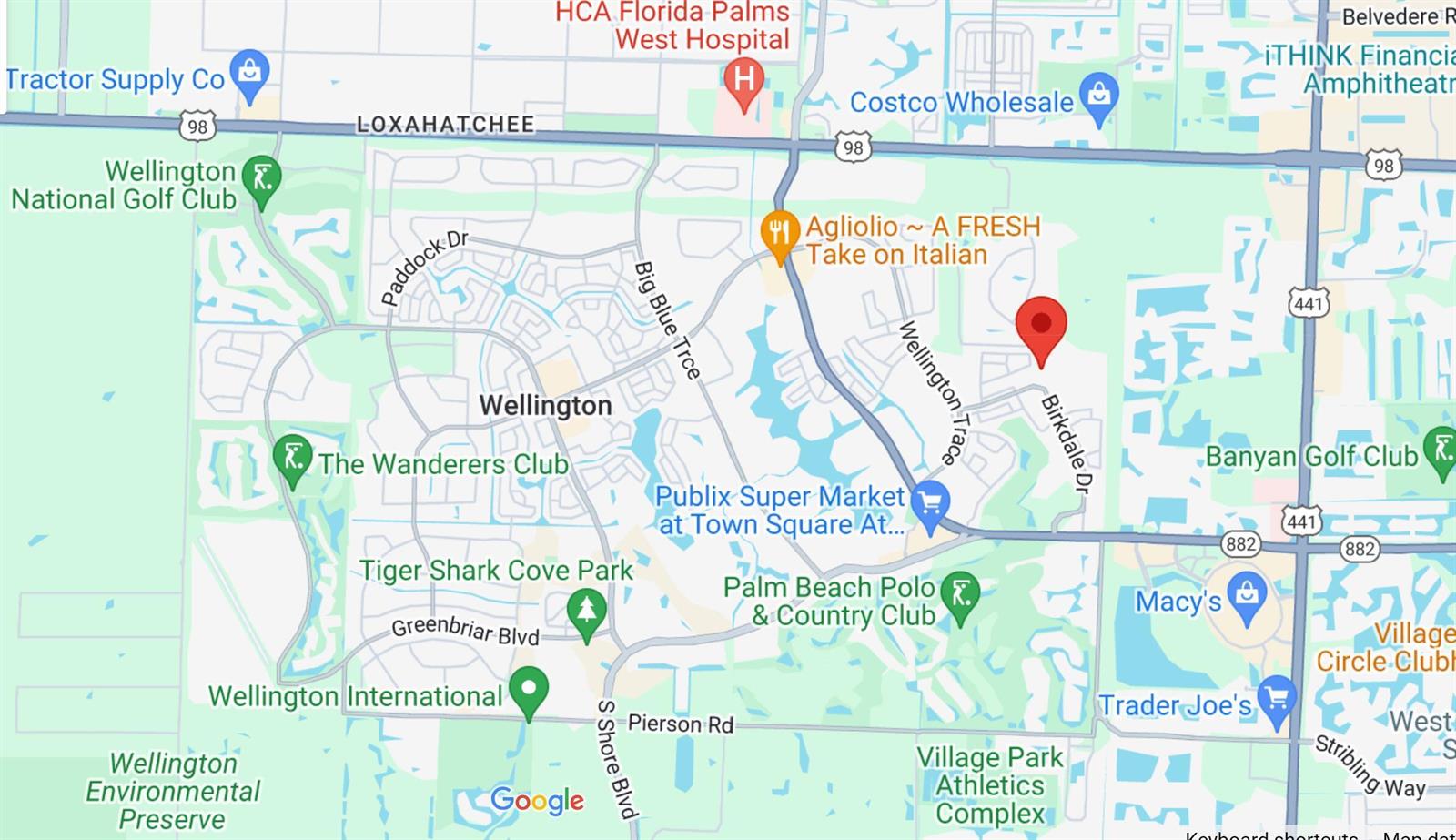 This is a map showing the area around Wellington, Florida — 1104 Jackpine Street, Wellington FL 33414, WELLINGTON, FL