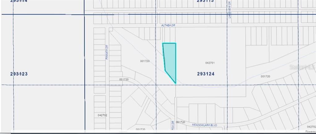 This is a map showing a highlighted parcel of land located near Althea Drive — ALTHEA DRIVE, INDIAN LAKE ESTATES, FL