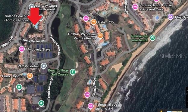 This is an aerial map view of the Palmas del Mar resort area — Fairway Courts FAIRWAY COURTS UNIT 828, HUMACAO, PR