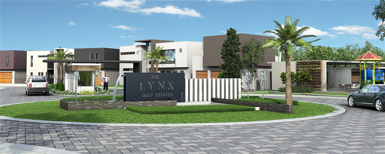 This is a digital rendering of the entrance to The Lynx Golf Estates residential community — Worth Ave, Palm Beach FL 33463, PALM BEACH, FL