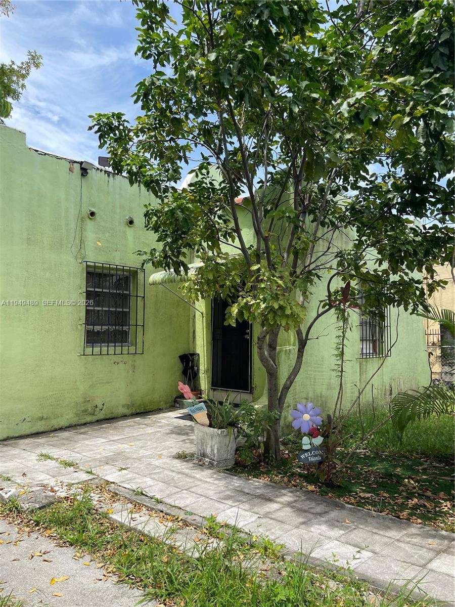 A light green, single-story house with a tiled walkway and a large tree in front — 1120 NW 31st St, Miami FL 33127, MIAMI, FL